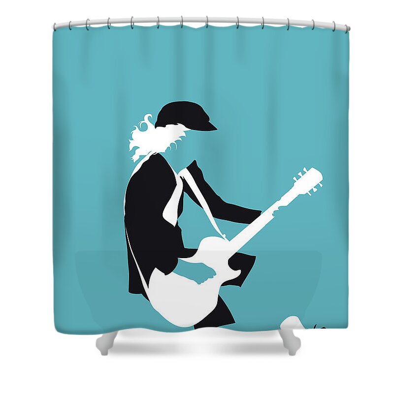 Acdc Shower Curtain featuring the digital art No125 MY ACDC Minimal Music poster by Chungkong Art