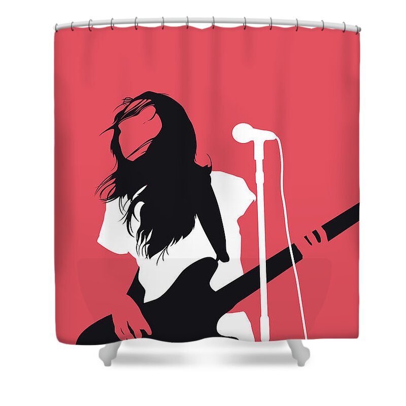 Meg Shower Curtain featuring the digital art No142 MY Meg Myer Minimal Music poster by Chungkong Art