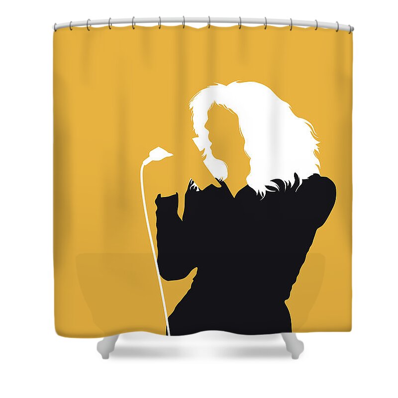 Arly Shower Curtain featuring the digital art No144 MY CARLY SIMON Minimal Music poster by Chungkong Art