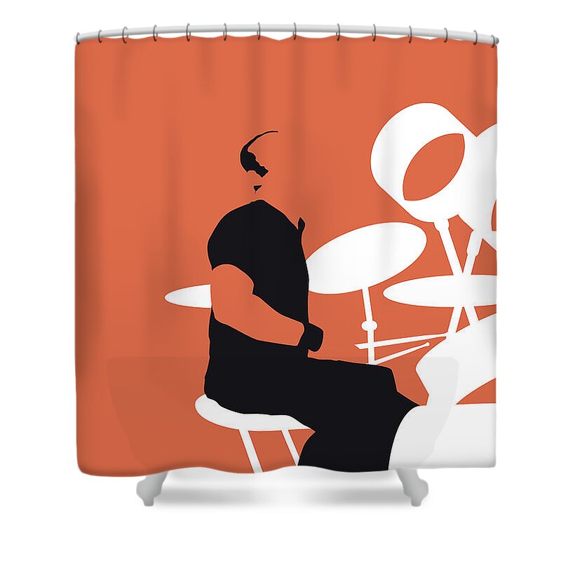 Phil Shower Curtain featuring the digital art No163 MY Phil Collins Minimal Music poster by Chungkong Art