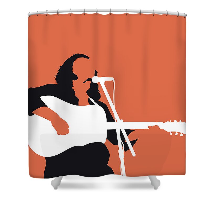 Crosby Shower Curtain featuring the digital art No173 MY Crosby Stills and Nash Minimal Music poster by Chungkong Art