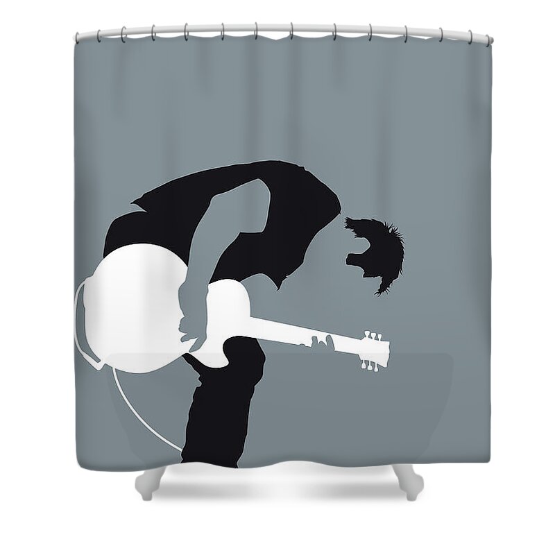 Nine Shower Curtain featuring the digital art No197 MY Nine Inch Nails Minimal Music poster by Chungkong Art