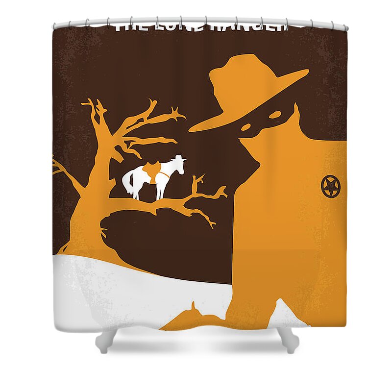 The Lone Ranger Shower Curtain featuring the digital art No202 My The Lone Ranger minimal movie poster by Chungkong Art