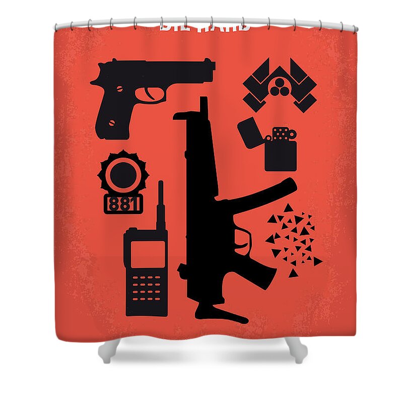 Die Hard Shower Curtain featuring the digital art No453 My Die Hard minimal movie poster by Chungkong Art