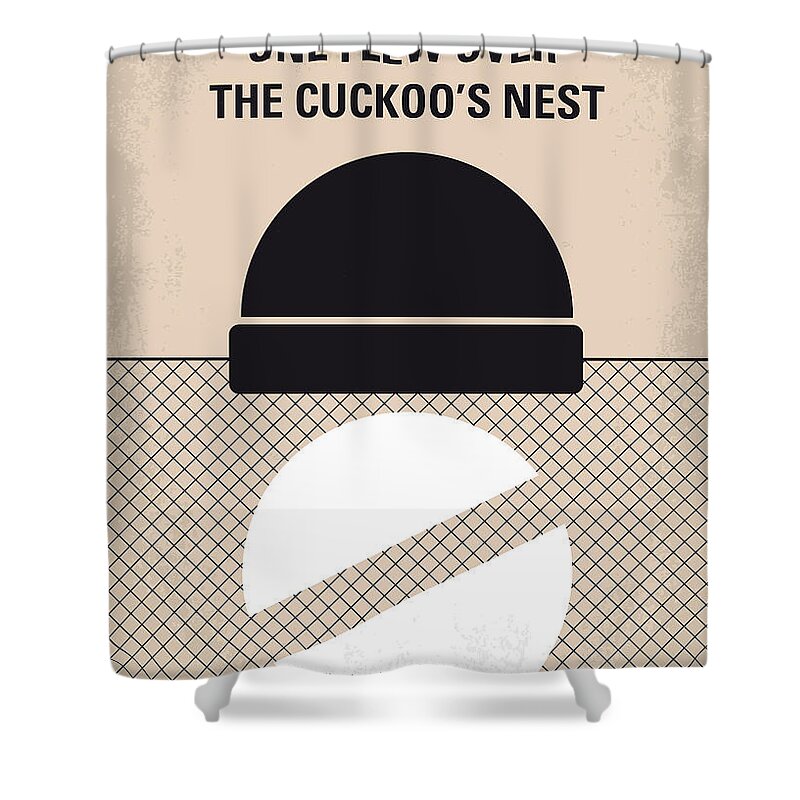 One Flew Over The Cuckoos Nest Shower Curtain featuring the digital art No454 My One Flew Over the Cuckoos Nest minimal movie poster by Chungkong Art