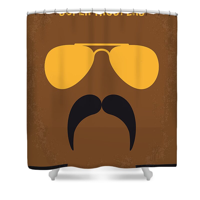 Super Troopers Shower Curtain featuring the digital art No459 My Super Troopers minimal movie poster by Chungkong Art