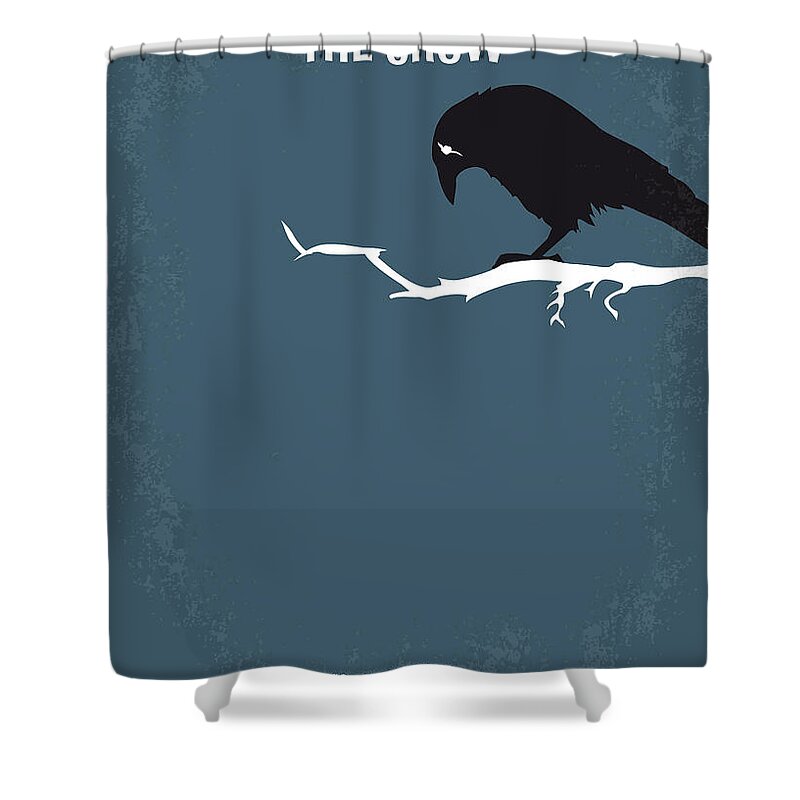 The Shower Curtain featuring the digital art No488 My The Crow minimal movie poster by Chungkong Art