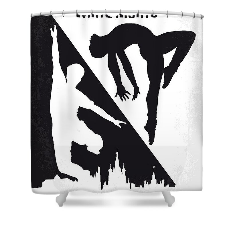 White Shower Curtain featuring the digital art No554 My White Nights minimal movie poster by Chungkong Art