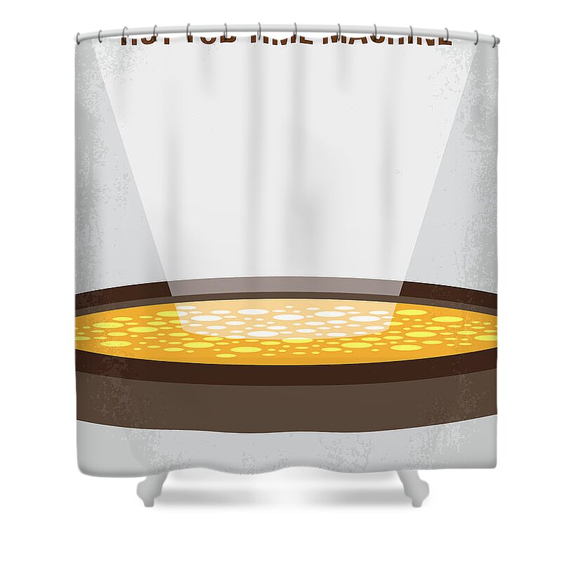 Hot Shower Curtain featuring the digital art No612 My Hot Tub Time Machine minimal movie poster by Chungkong Art