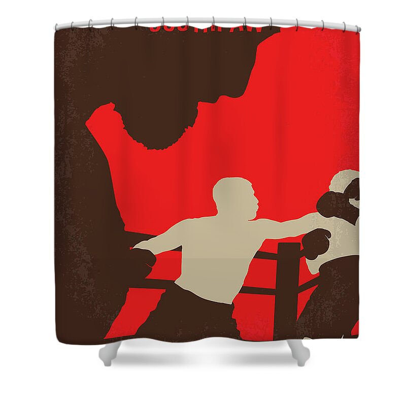 Southpaw Shower Curtain featuring the digital art No723 My Southpaw minimal movie poster by Chungkong Art