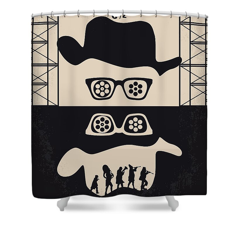 8 1 2 Shower Curtain featuring the digital art No731 My 8 1 2 minimal movie poster by Chungkong Art