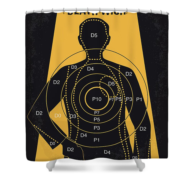 Death Wish Shower Curtain featuring the digital art No740 My Death Wish minimal movie poster by Chungkong Art