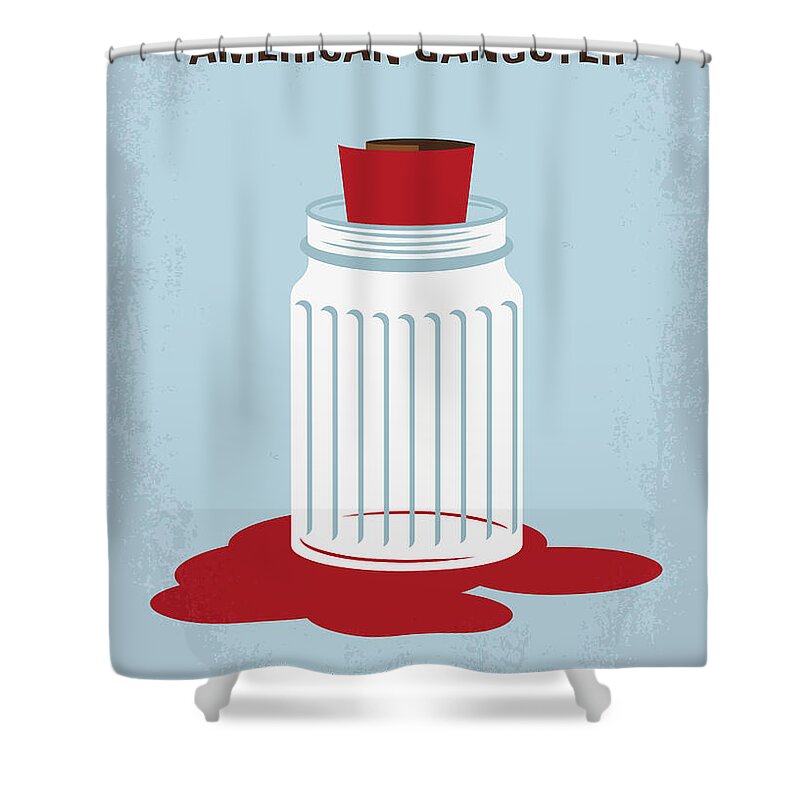American Shower Curtain featuring the digital art No748 My American Gangster minimal movie poster by Chungkong Art