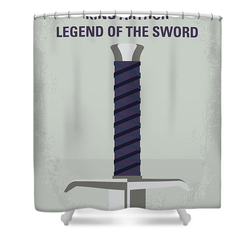 King Arthur Legend Of The Sword Shower Curtain featuring the digital art No751 My King Arthur Legend of the Sword minimal movie poster by Chungkong Art
