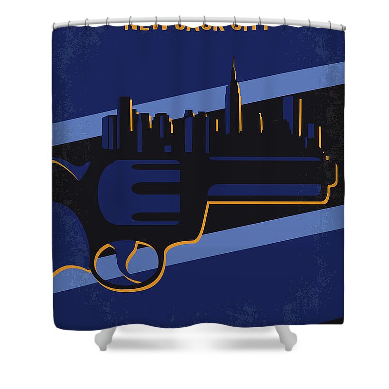 New Shower Curtain featuring the digital art No762 My New Jack City minimal movie poster by Chungkong Art