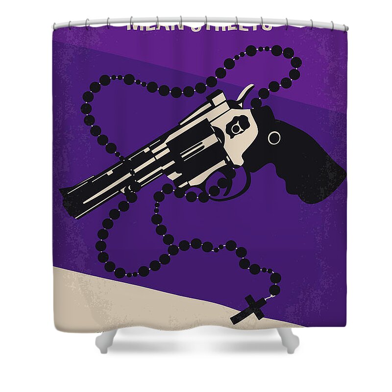 Mean Shower Curtain featuring the digital art No823 My Mean streets minimal movie poster by Chungkong Art
