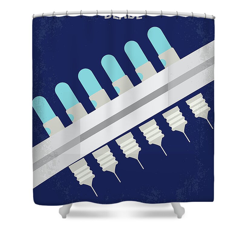 Blade Shower Curtain featuring the digital art No896 My Blade minimal movie poster by Chungkong Art