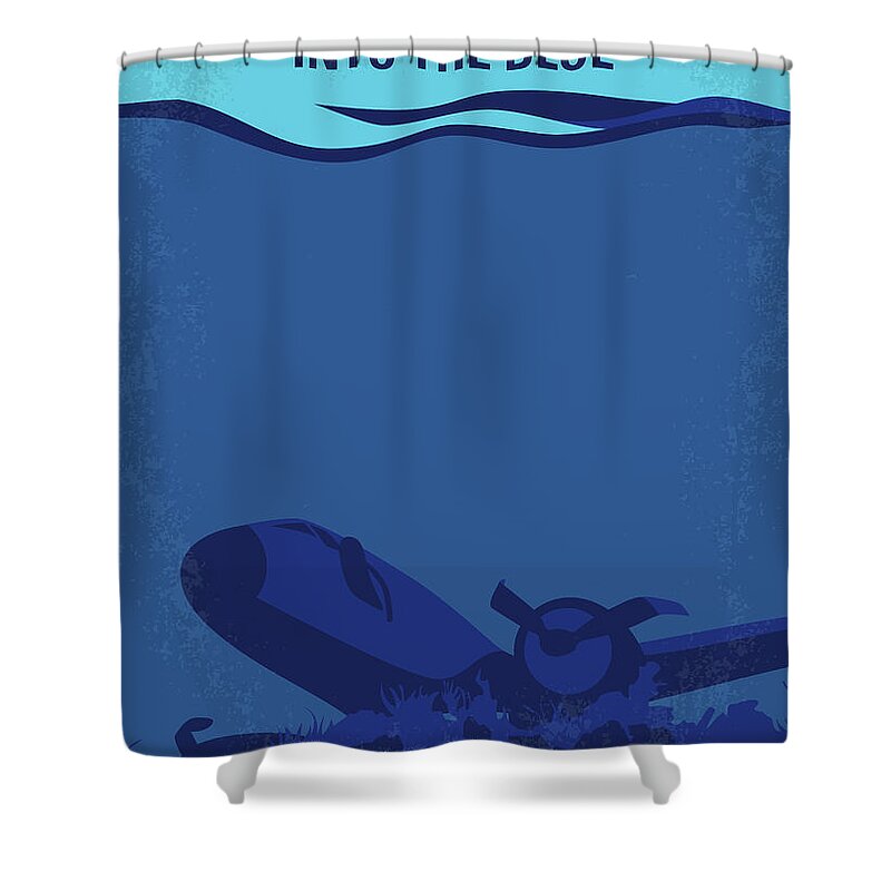 Into Shower Curtain featuring the digital art No912 My Into the Blue minimal movie poster by Chungkong Art
