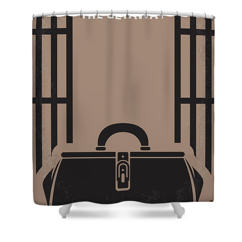 The Getaway Shower Curtain featuring the digital art No952 My The Getaway minimal movie poster by Chungkong Art