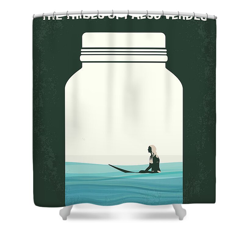 The Shower Curtain featuring the digital art No957 My The Tribes of Palos Verdes minimal movie poster by Chungkong Art