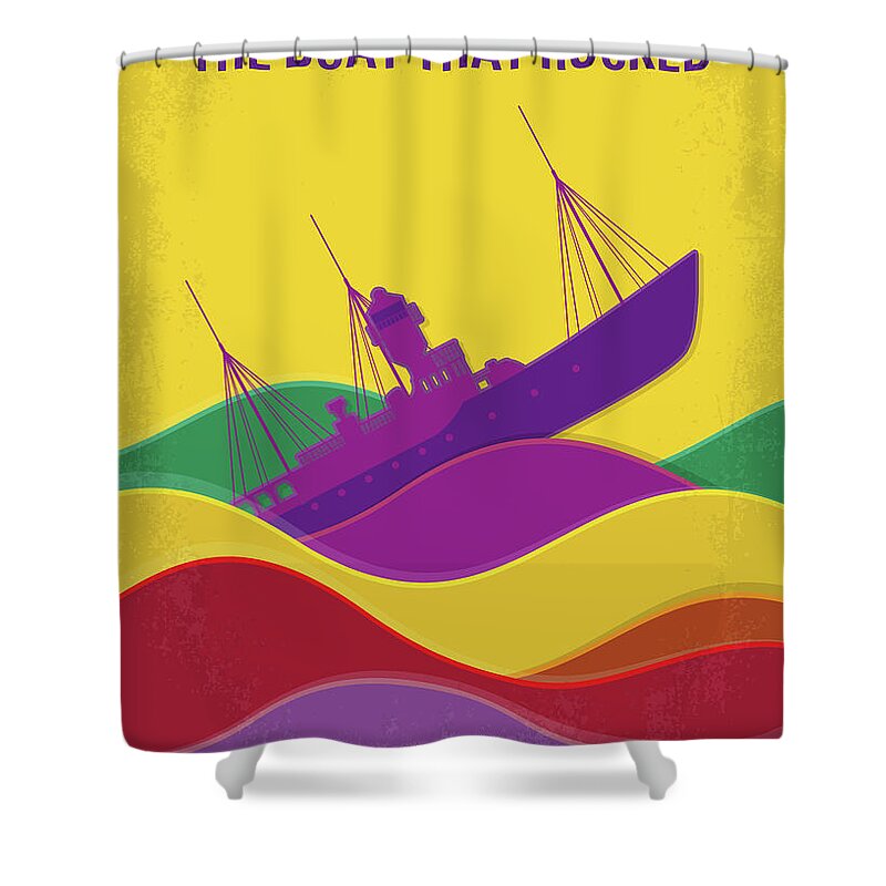 The Shower Curtain featuring the digital art No961 My The boat that rocked minimal movie poster by Chungkong Art
