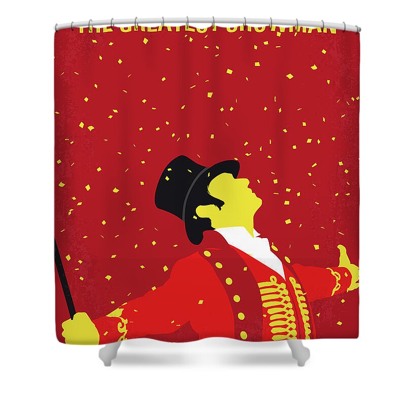 The Greatest Showman Shower Curtain featuring the digital art No965 My The Greatest Showman minimal movie poster by Chungkong Art