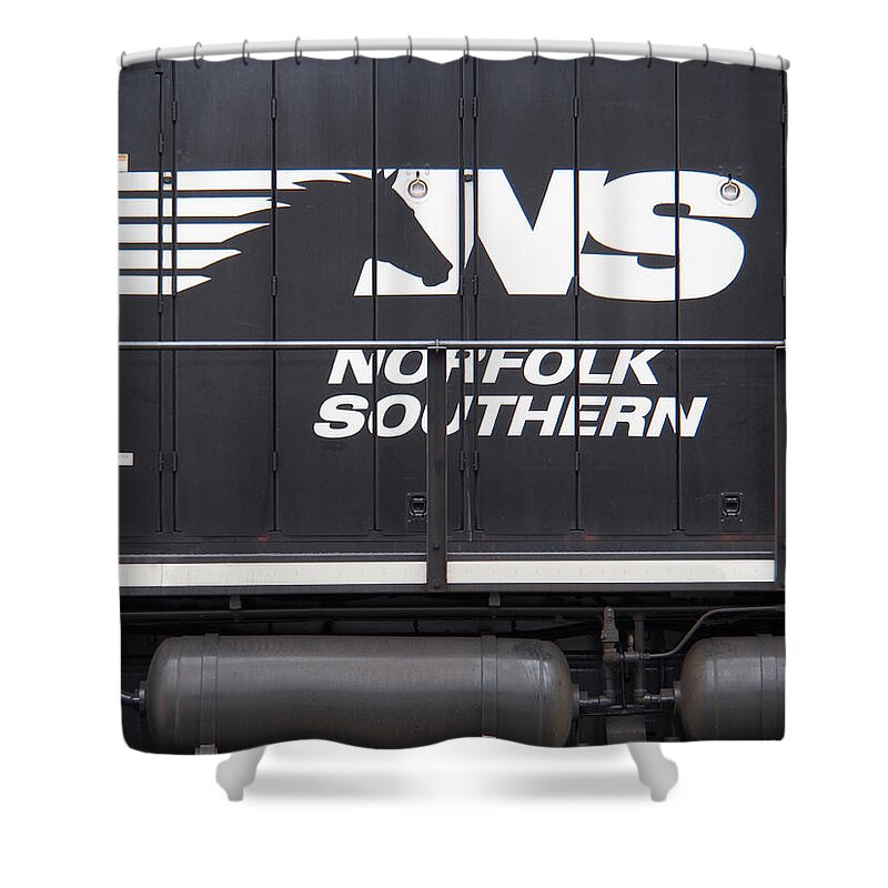 Railroad Shower Curtain featuring the photograph Norfolk Southern Emblem by Mike McGlothlen