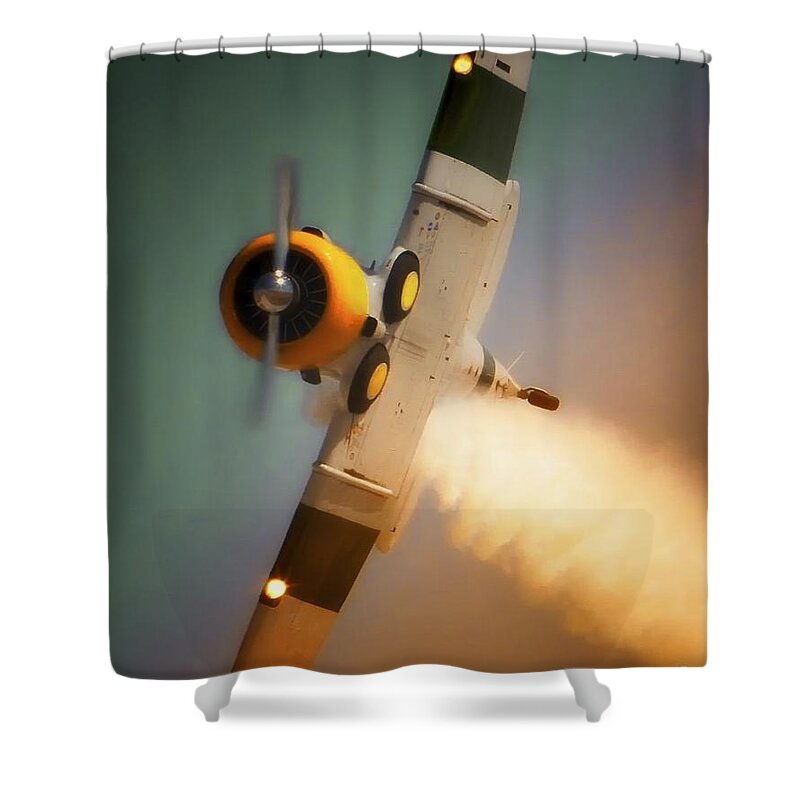 Transportation Shower Curtain featuring the photograph North American T-6 Texan John Collver Air Shows by Gus McCrea