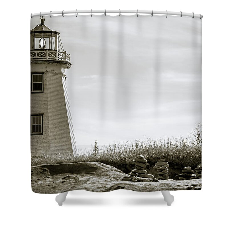 Cairns Shower Curtain featuring the photograph North Cape Lighthouse by Chris Bordeleau