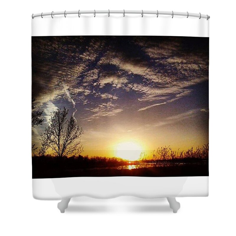 Heaven Shower Curtain featuring the photograph Sunset On The River by Mnwx Watcher