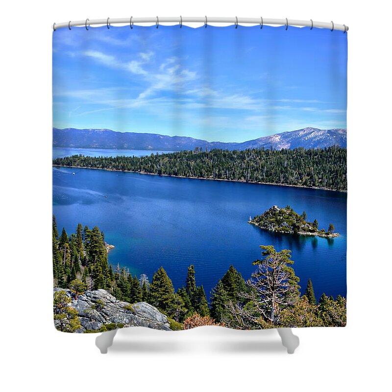 Emerald Bay Shower Curtain featuring the photograph North Lake Tahoe by Serena King