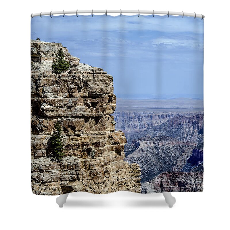 Scenic Shower Curtain featuring the photograph North Rim Layers Of Time by William Bitman