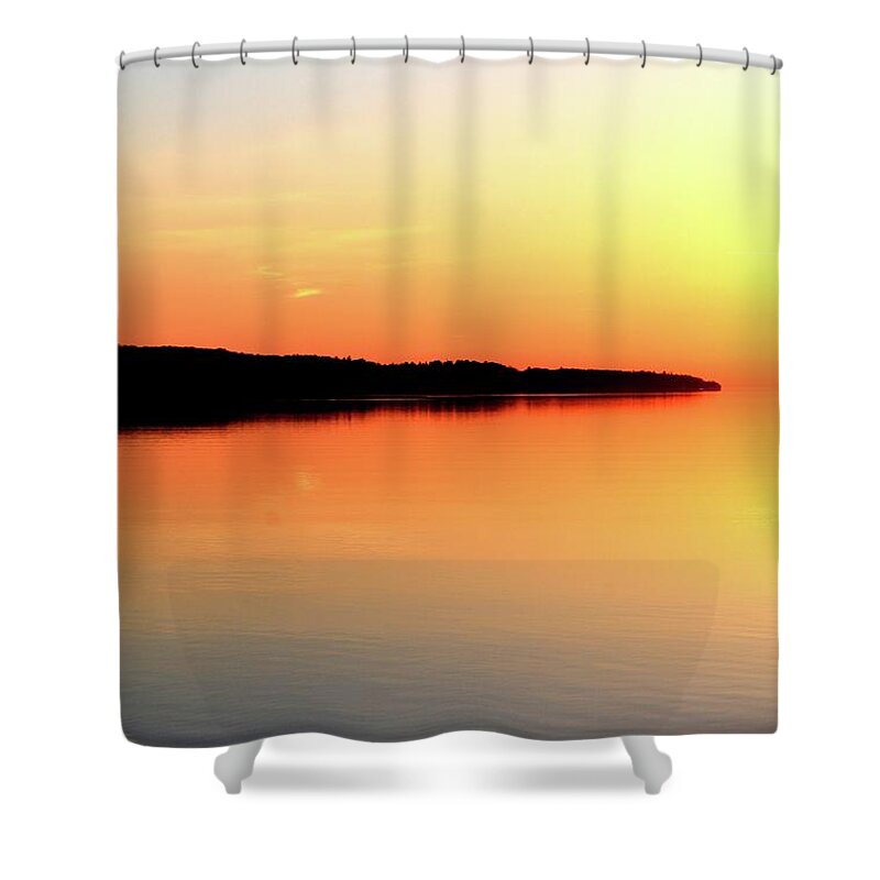 Abstract Shower Curtain featuring the photograph North Shore Of Kempenfelt Bay Two by Lyle Crump