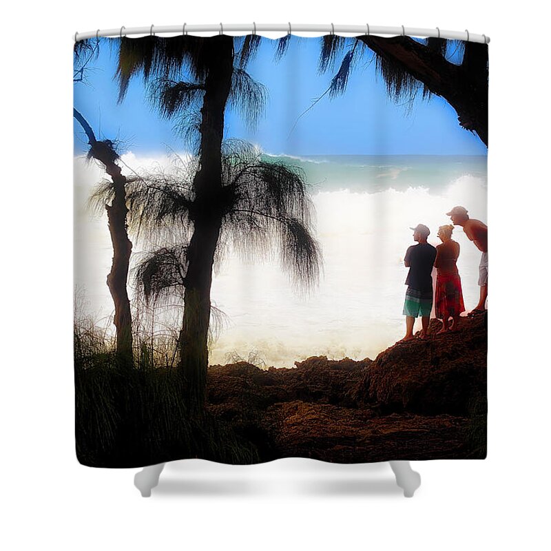 Waves Shower Curtain featuring the photograph North Shore Wave Spotting by Jim Albritton