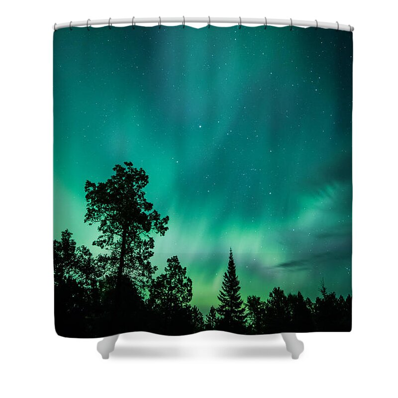 Aurora Borealis Shower Curtain featuring the photograph Northern Lights Tonight by Lori Dobbs