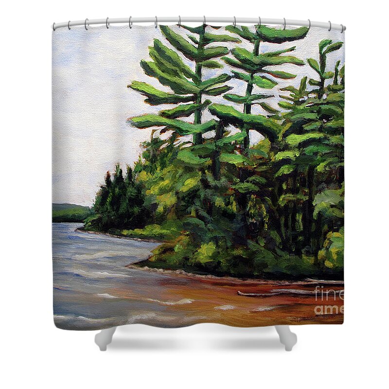 Acrylic Shower Curtain featuring the painting Northern Shores by Christine Chin-Fook