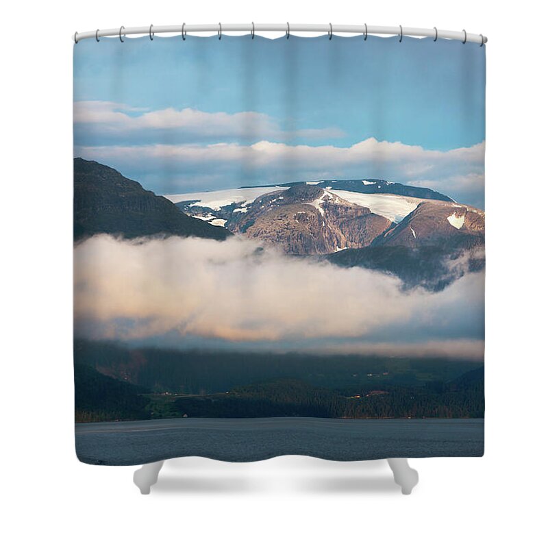 Norway Shower Curtain featuring the photograph Norway Fjord Innvikfjorden by Andy Myatt
