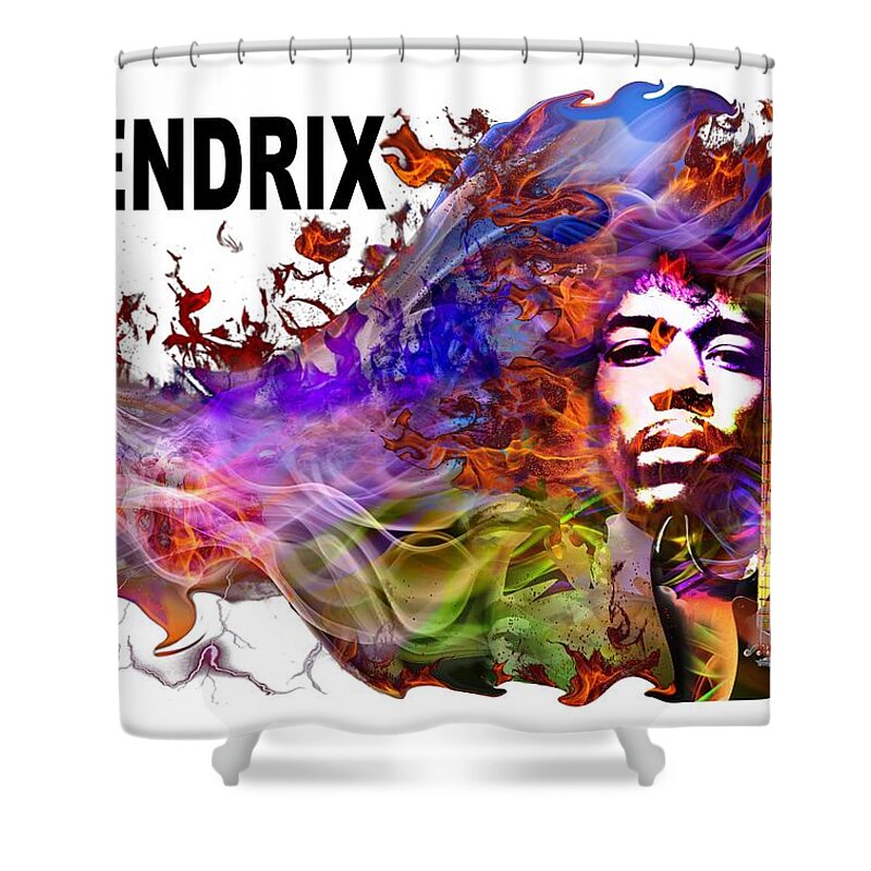 Hendrix Shower Curtain featuring the digital art Not to Die but to be Reborn by Mal Bray