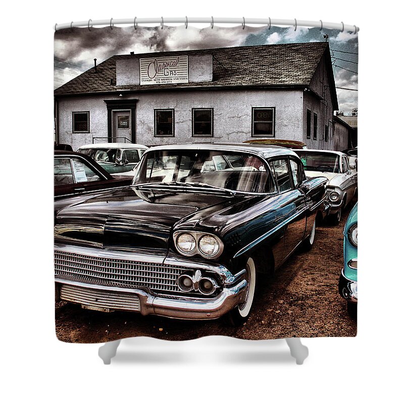 Impala Shower Curtain featuring the photograph Nothing Buy Skies and Chevy's 2 by John De Bord