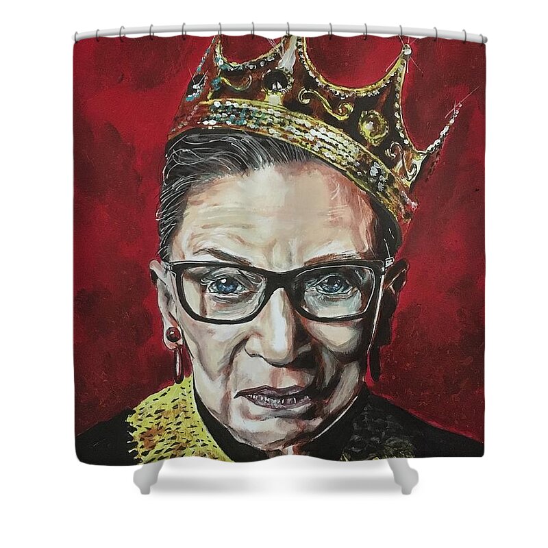 Ruth Bader Ginsburg Shower Curtain featuring the painting Notorious RBG by Joel Tesch