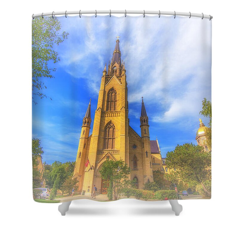 Notre Dame Shower Curtain featuring the photograph Notre Dame University 5 by David Haskett II