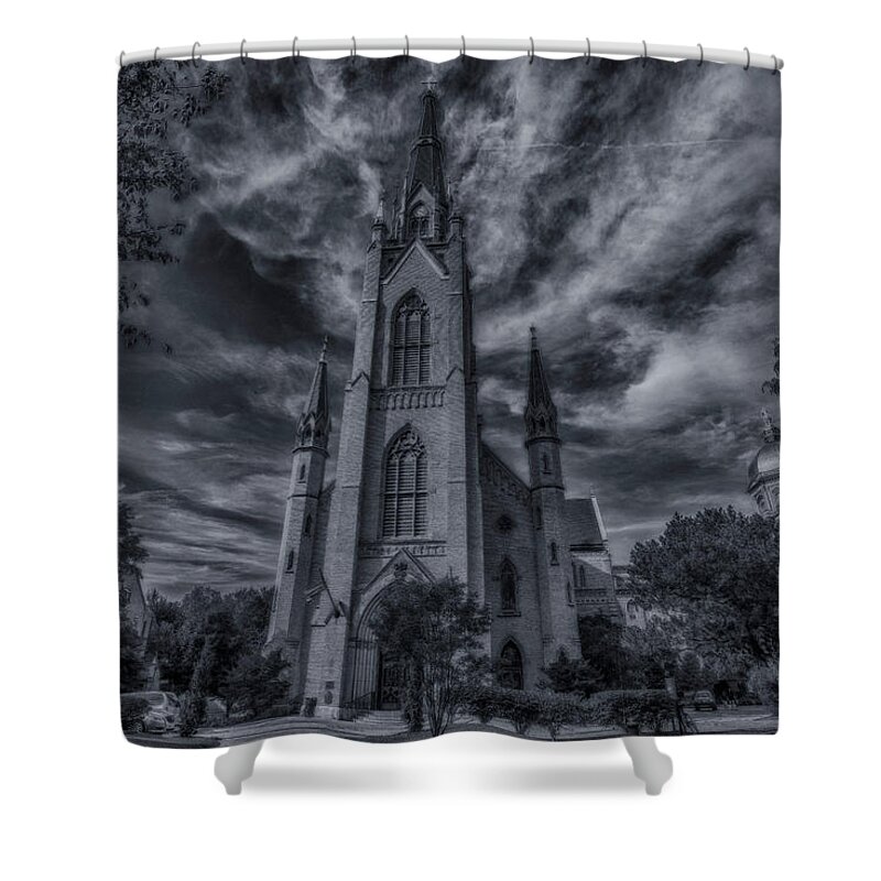 Notre Dame Shower Curtain featuring the photograph Notre Dame University Church by David Haskett II