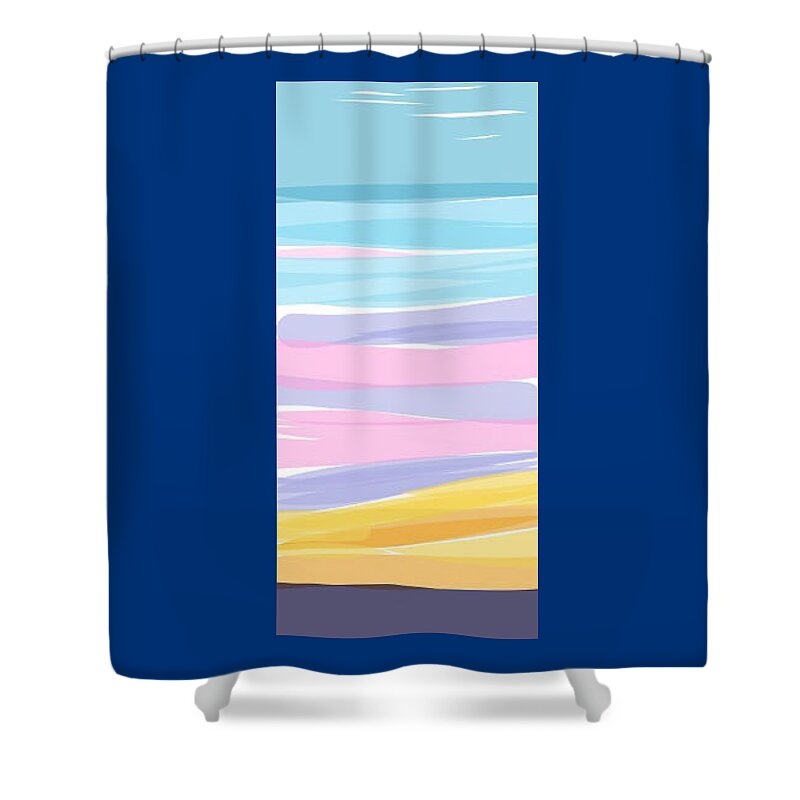 Digital Shower Curtain featuring the digital art November 22nd 2016 - Evening Sun by Annekathrin Hansen