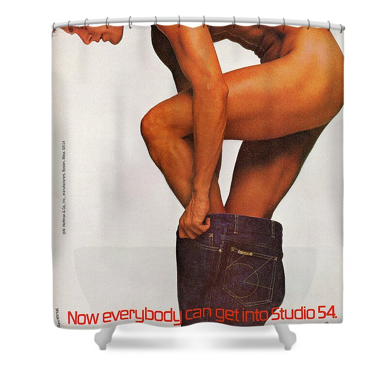 Americana Shower Curtain featuring the digital art Now Everybody can Get Into Studio 54 #1 by Kim Kent