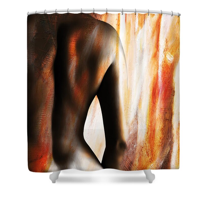 Nude Shower Curtain featuring the painting Nude 028a by Gull G