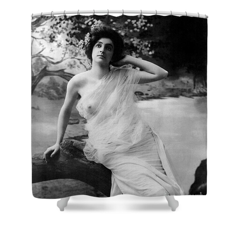 Erotica Shower Curtain featuring the photograph Nude Model, 1903 by Science Source