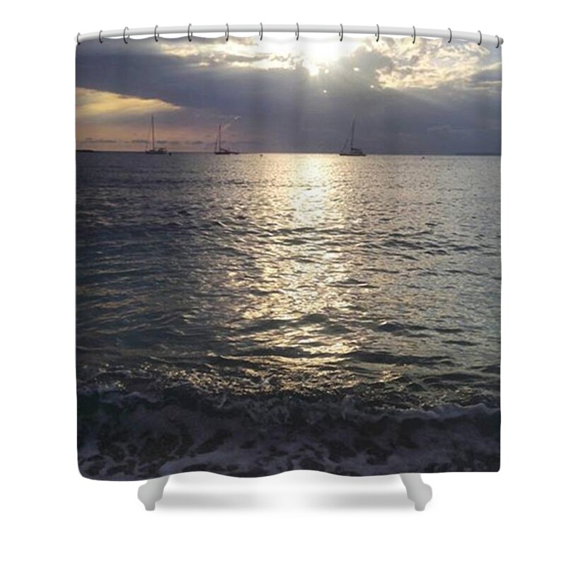 Tourist Shower Curtain featuring the photograph Mallorca Sea by Silvia Garcia