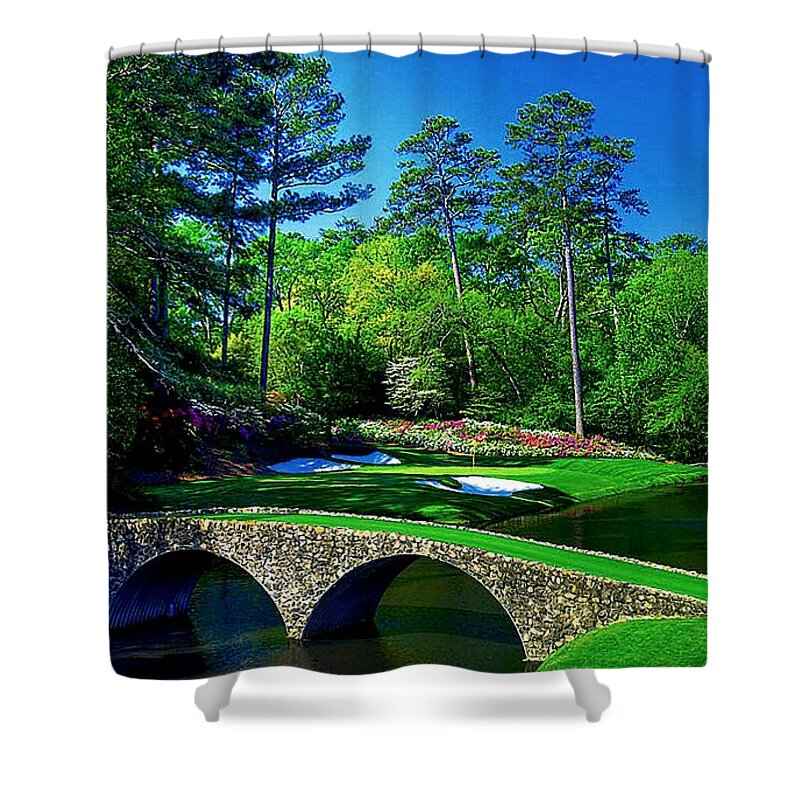 Golf Shower Curtain featuring the digital art Number 12 by Michael Graham