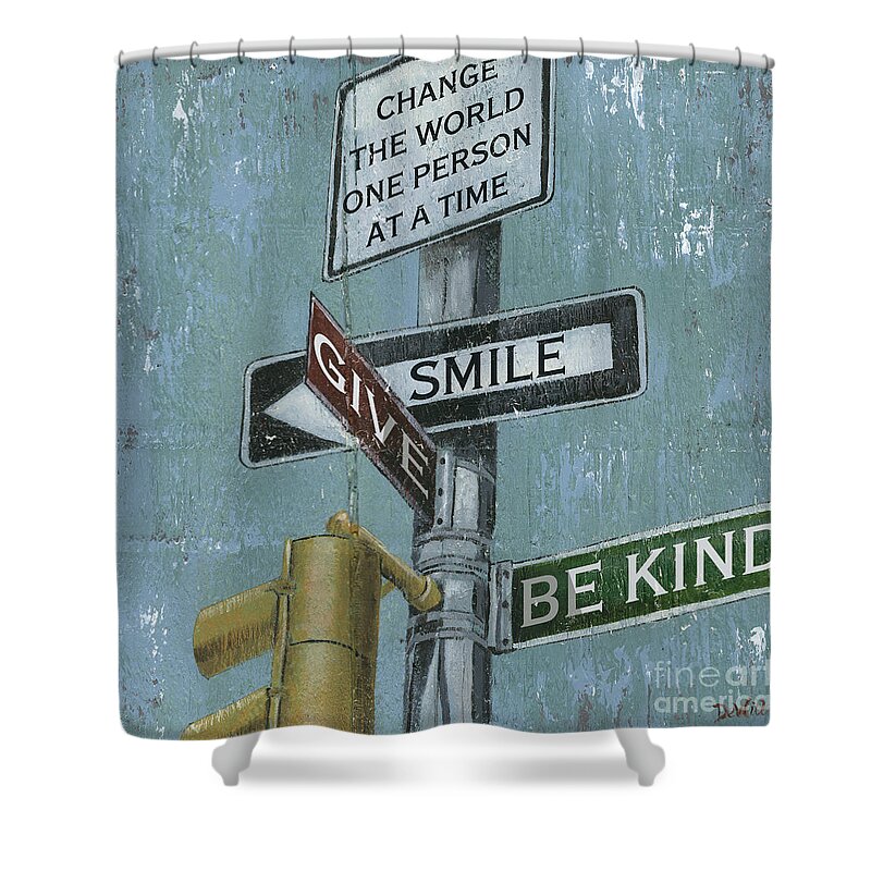 Vintage Shower Curtain featuring the painting NYC Inspiration 1 by Debbie DeWitt