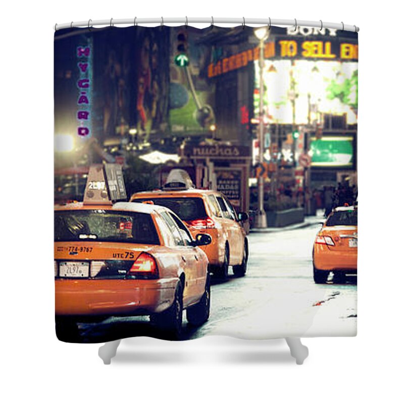Nyc Shower Curtain featuring the photograph New York City Night Drive by RicharD Murphy